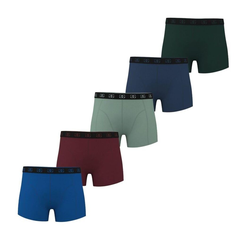 Giorgio Mens Cotton Blend Boxer Shorts (Pack of 5) / Blue/Burgundy/Green
